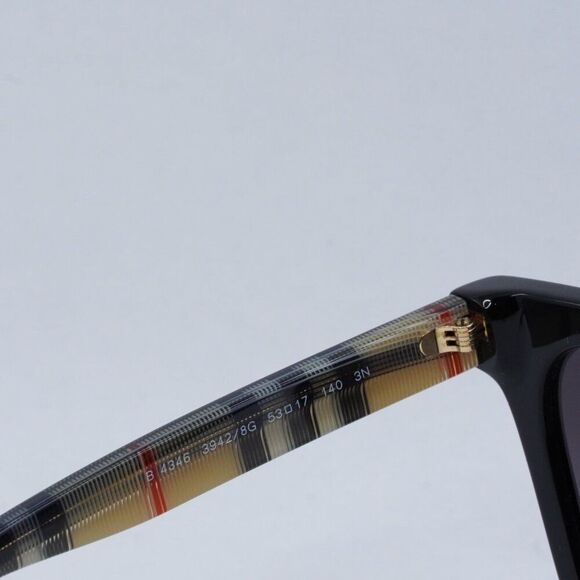 Burberry Elsa BE4346 39428G Sunglasses Black/Brown Cat Eye Frame, Grey Lenses - Picture 9 of 10